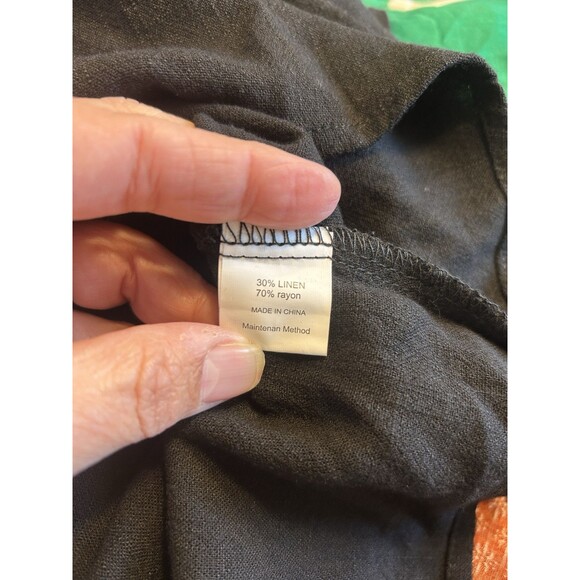 Perfectshe Relaxed Black Sleeveless Crop Top Tank Size XL Linen Blend Boxy Fit - Picture 5 of 6